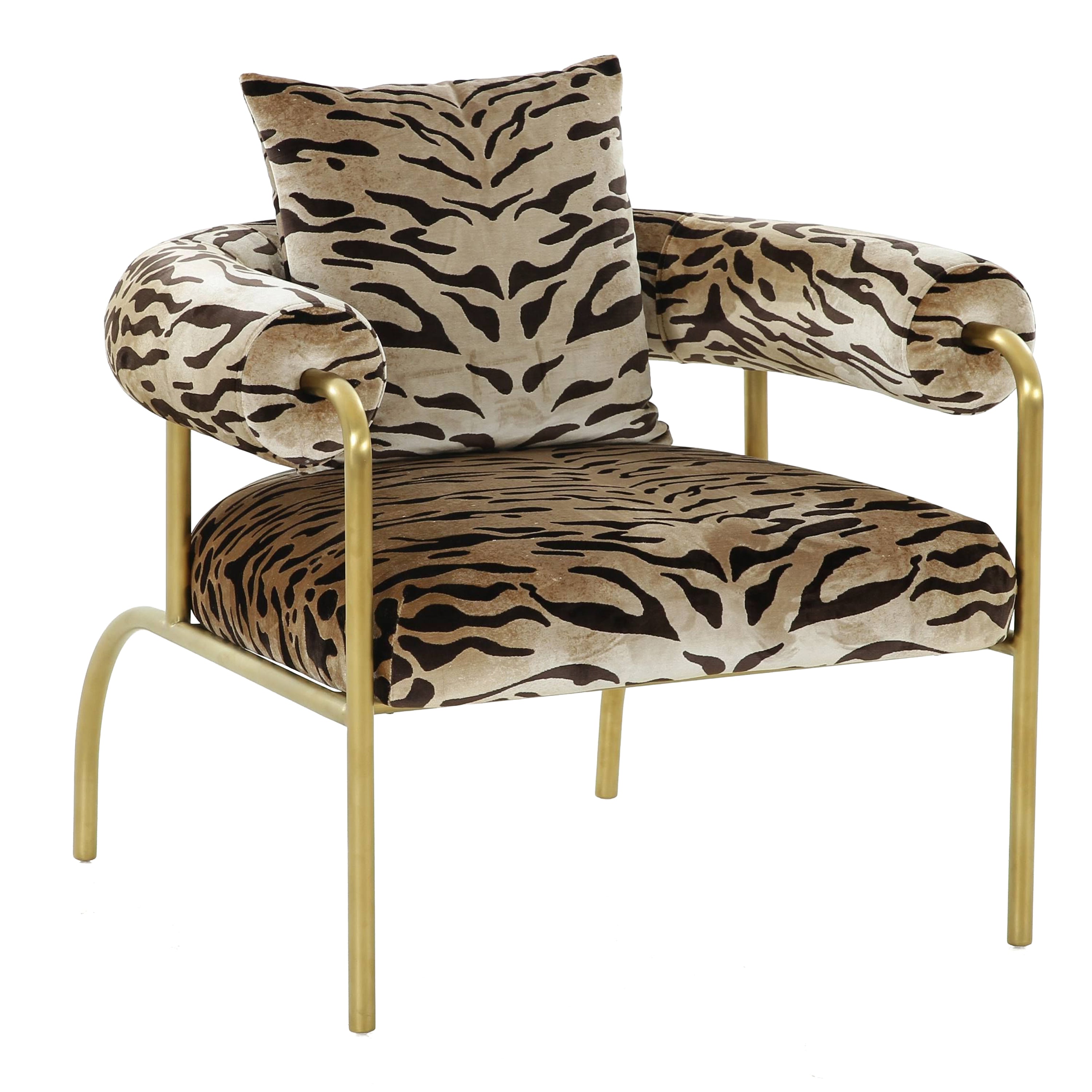 Kola - Gold Zebra Print Accent Chair by VIG Furniture - View 1