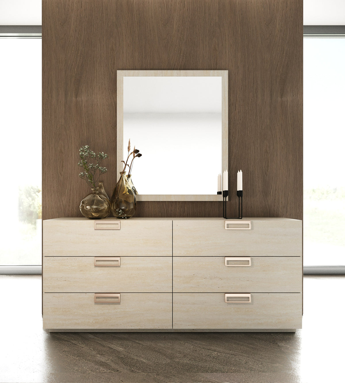 Lago - Modern Faux Travertine Dresser by VIG Furniture - View 6