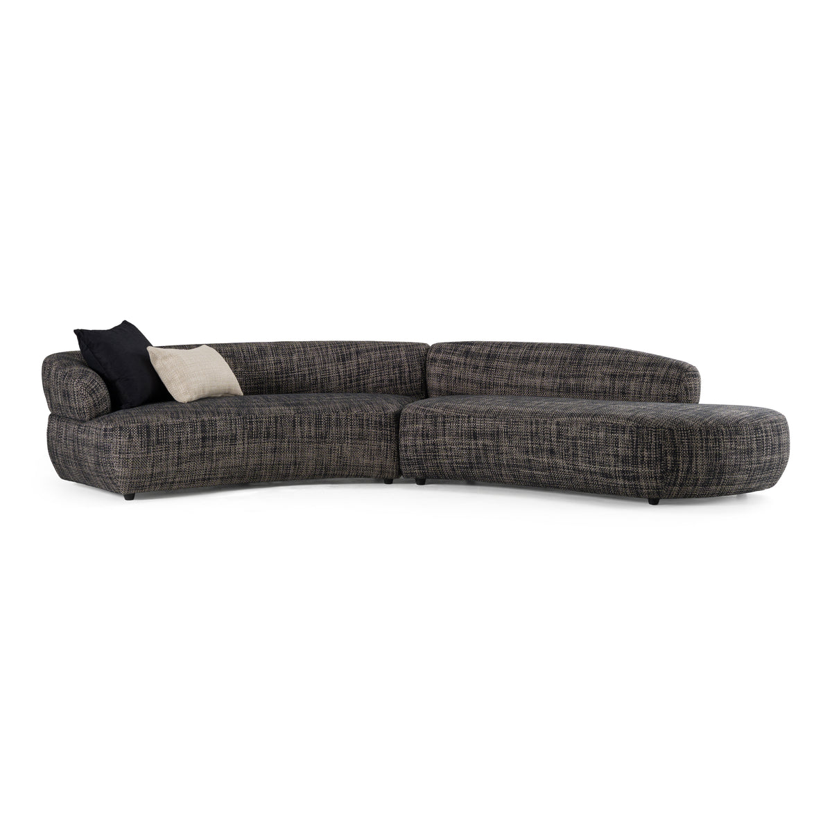 Lakota - Modern Dark Grey Fabric Curved Sectional Sofa by VIG Furniture - View 1