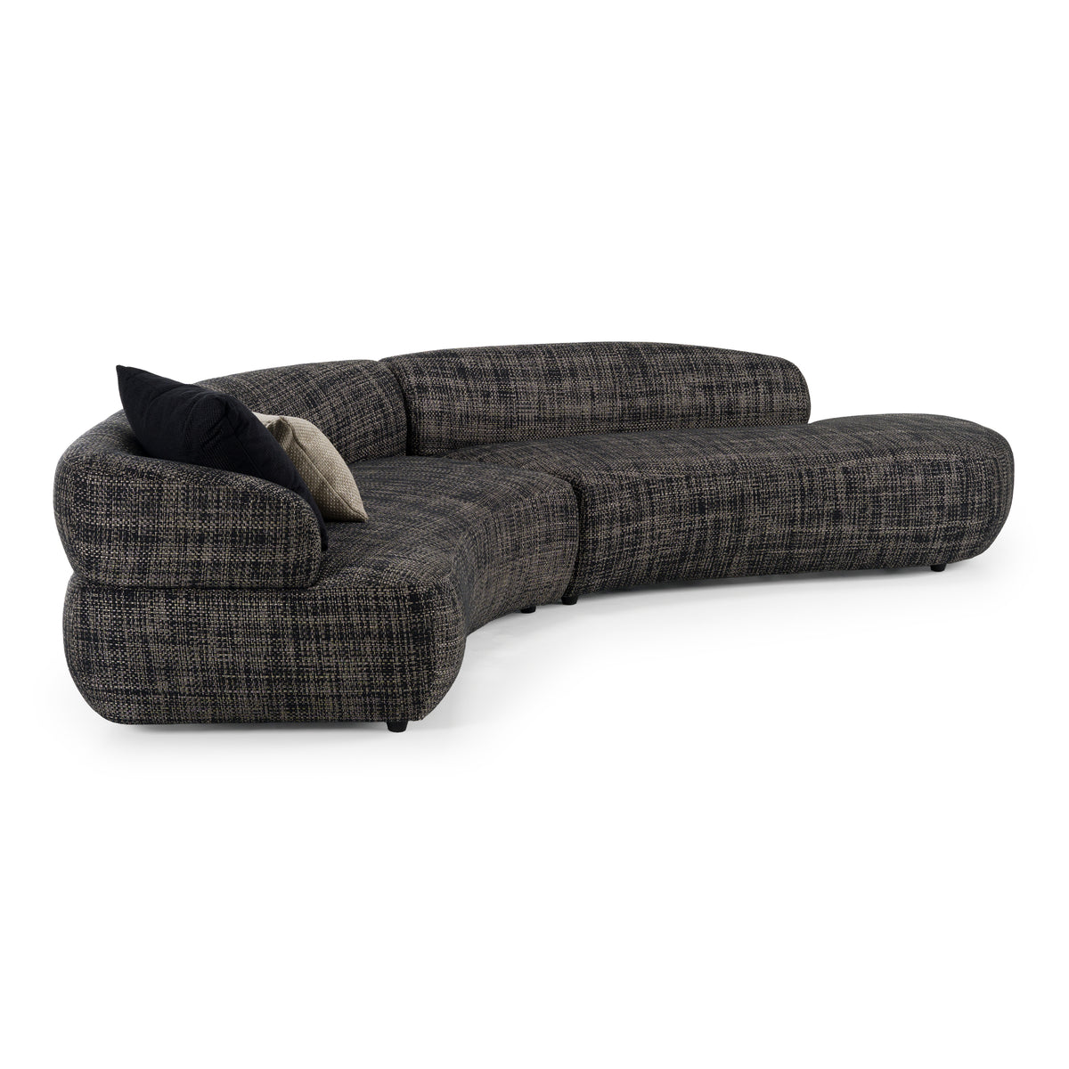 Lakota - Modern Dark Grey Fabric Curved Sectional Sofa by VIG Furniture - View 2