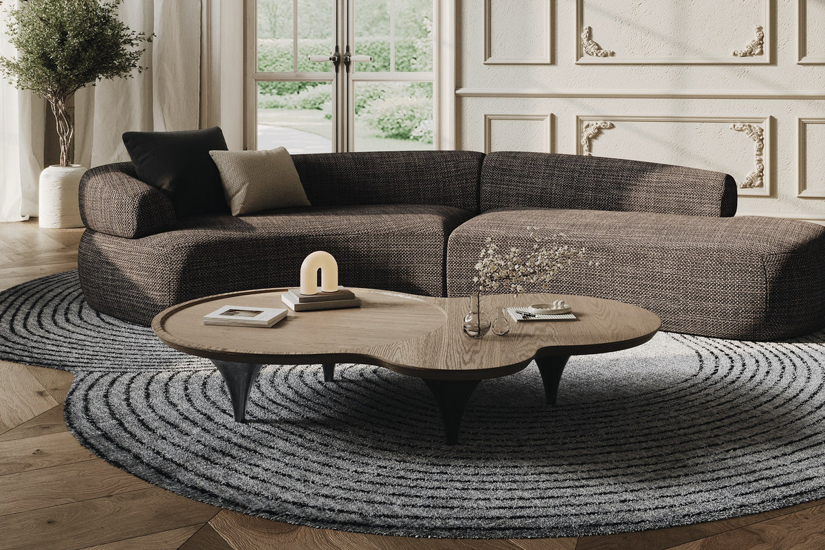Lakota - Modern Dark Grey Fabric Curved Sectional Sofa by VIG Furniture - View 12