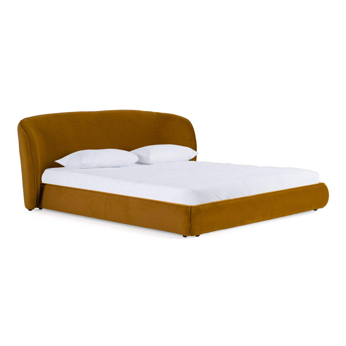 Lambert - Modern Burnt Orange Fabric Upholstered Bed by VIG Furniture - View 3