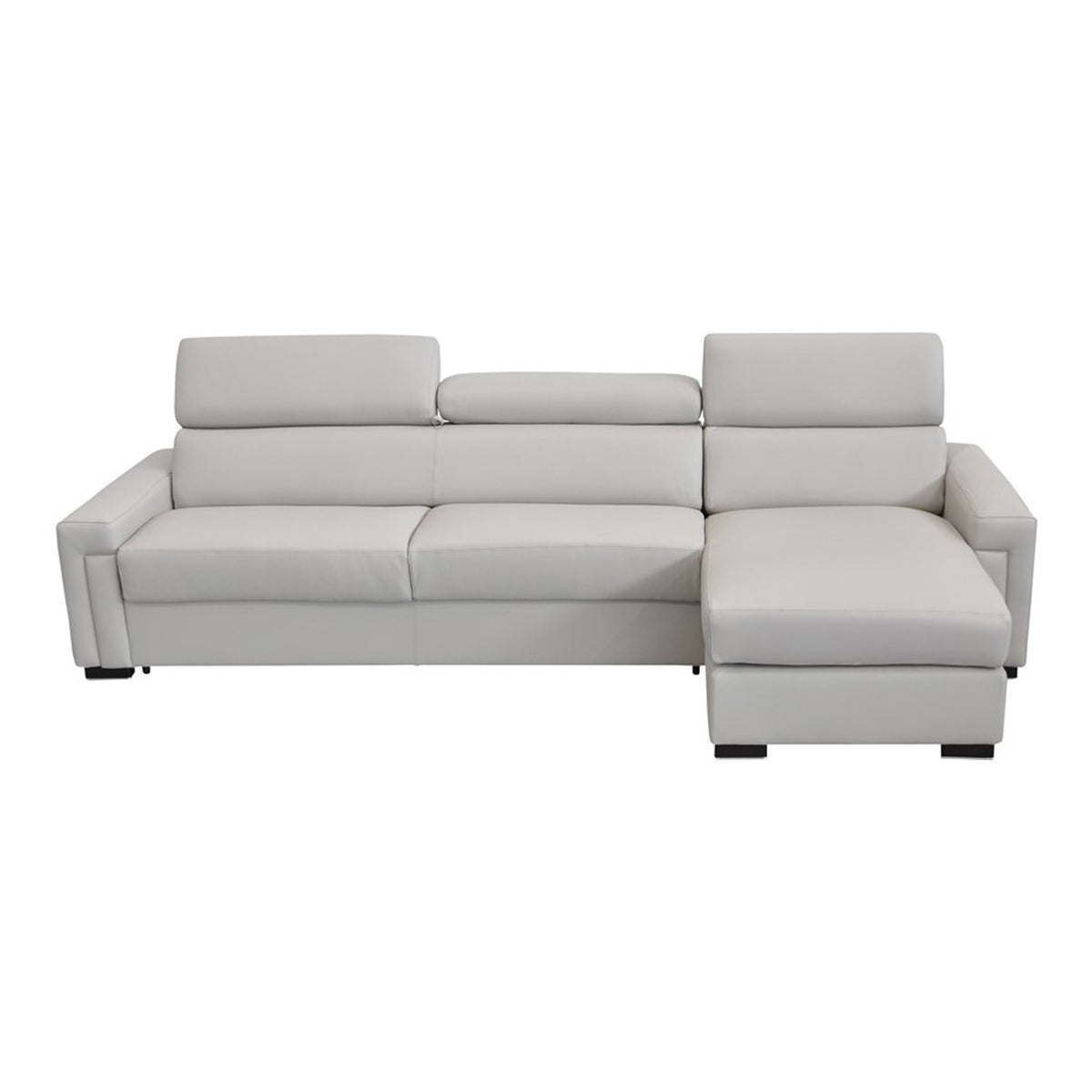 Sacha - Modern Light Grey Leather Reversible Sectional Sofa Bed with Storage by VIG Furniture - View 10