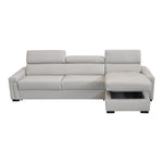 Sacha - Modern Light Grey Leather Reversible Sectional Sofa Bed with Storage by VIG Furniture - View 11