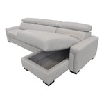 Sacha - Modern Light Grey Leather Reversible Sectional Sofa Bed with Storage by VIG Furniture - View 9