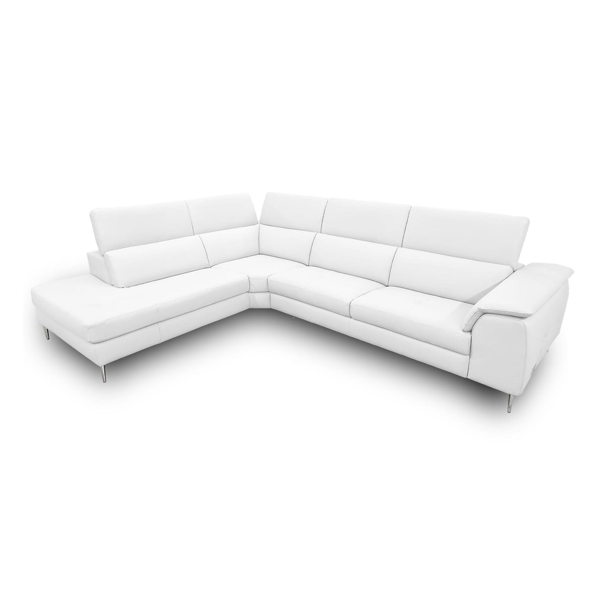 Viola - Italian Contemporary White Leather Left Facing Sectional Sofa by VIG Furniture - View 1