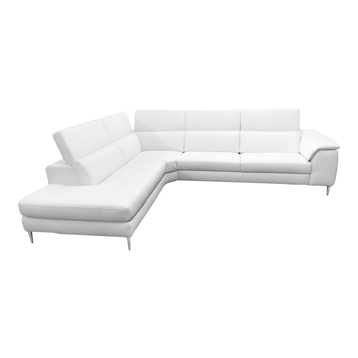 Viola - Italian Contemporary White Leather Left Facing Sectional Sofa by VIG Furniture - View 7