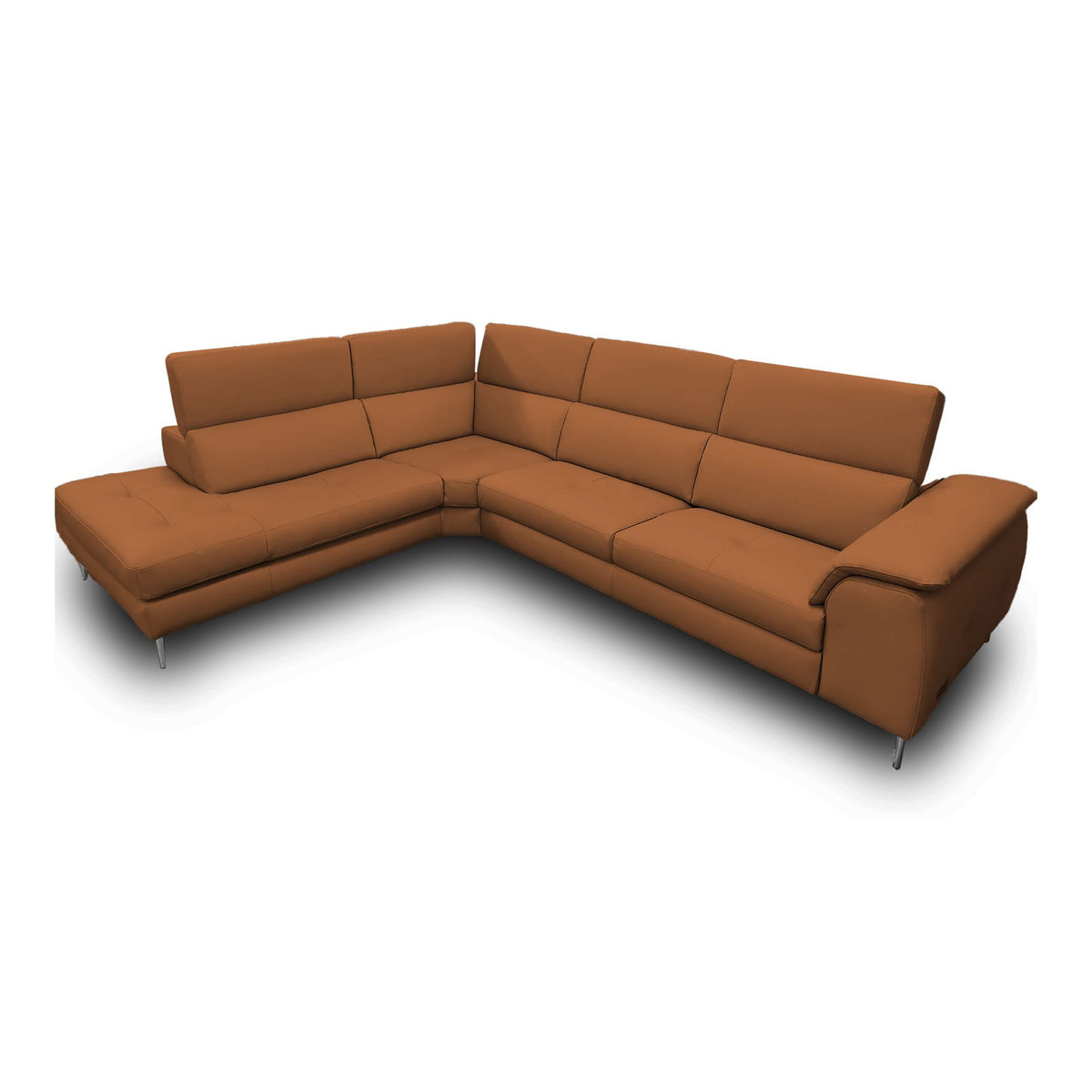Viola - Italian Contemporary Cognac Leather Left Facing Sectional Sofa by VIG Furniture - View 1