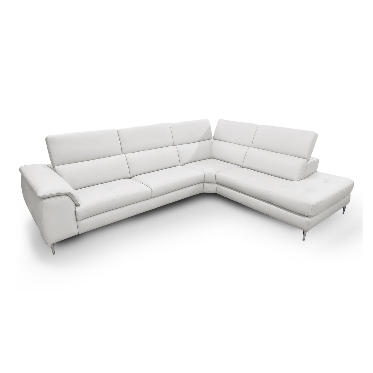 Viola - Italian Contemporary Grey Leather Right Facing Sectional Sofa by VIG Furniture - View 1
