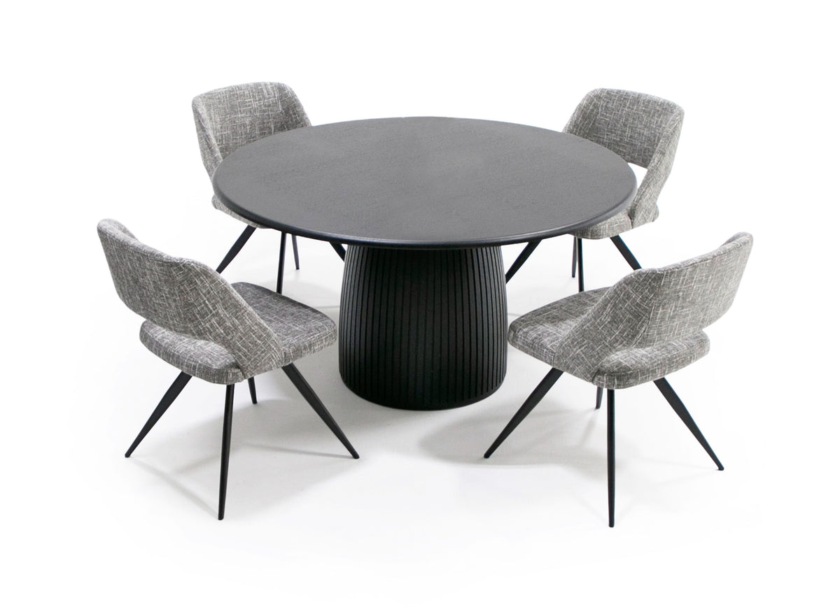 Lander Modern Mid Century Black Oak Round Dining Table by VIG Furniture - View 3