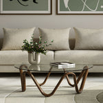 Lassen - Modern Glass & Walnut Coffee Table by VIG Furniture - View 3