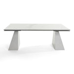 Latrobe - Modern White Ceramic Quartz 118" Extendable Dining Table by VIG Furniture - View 1