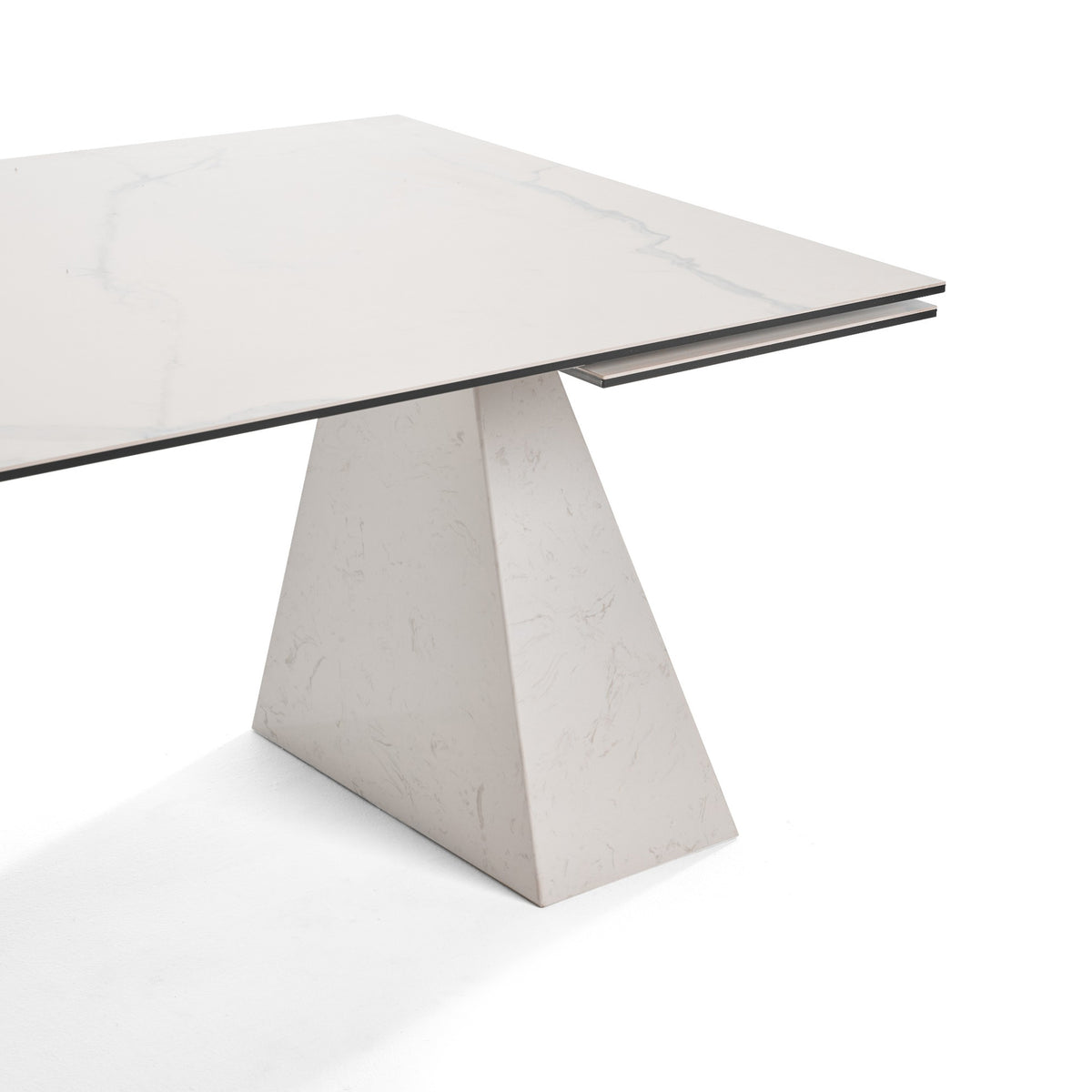 Latrobe - Modern White Ceramic Quartz 118" Extendable Dining Table by VIG Furniture - View 9