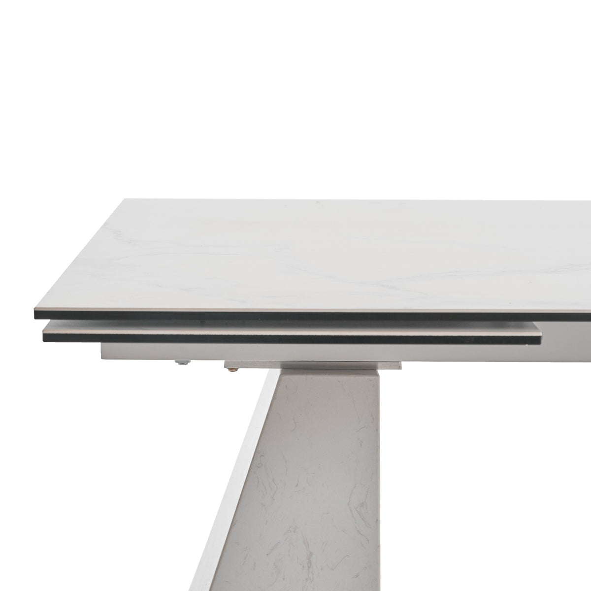 Latrobe - Modern White Ceramic Quartz 118" Extendable Dining Table by VIG Furniture - View 11