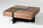 Makai Modern Walnut & Black Square Coffee Table by VIG Furniture - View 2