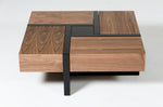 Makai Modern Walnut & Black Square Coffee Table by VIG Furniture - View 1