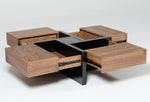 Makai Modern Walnut & Black Square Coffee Table by VIG Furniture - View 3
