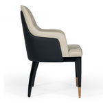 Leeds - Glam Beige and Black Dining Chair by VIG Furniture - View 5