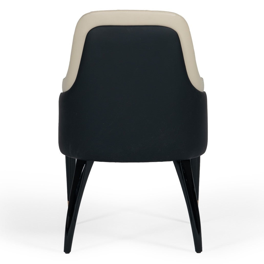 Leeds - Glam Beige and Black Dining Chair by VIG Furniture - View 4