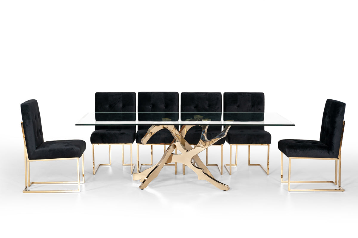 Legend Modern Glass & Gold Dining Table by VIG Furniture - View 7