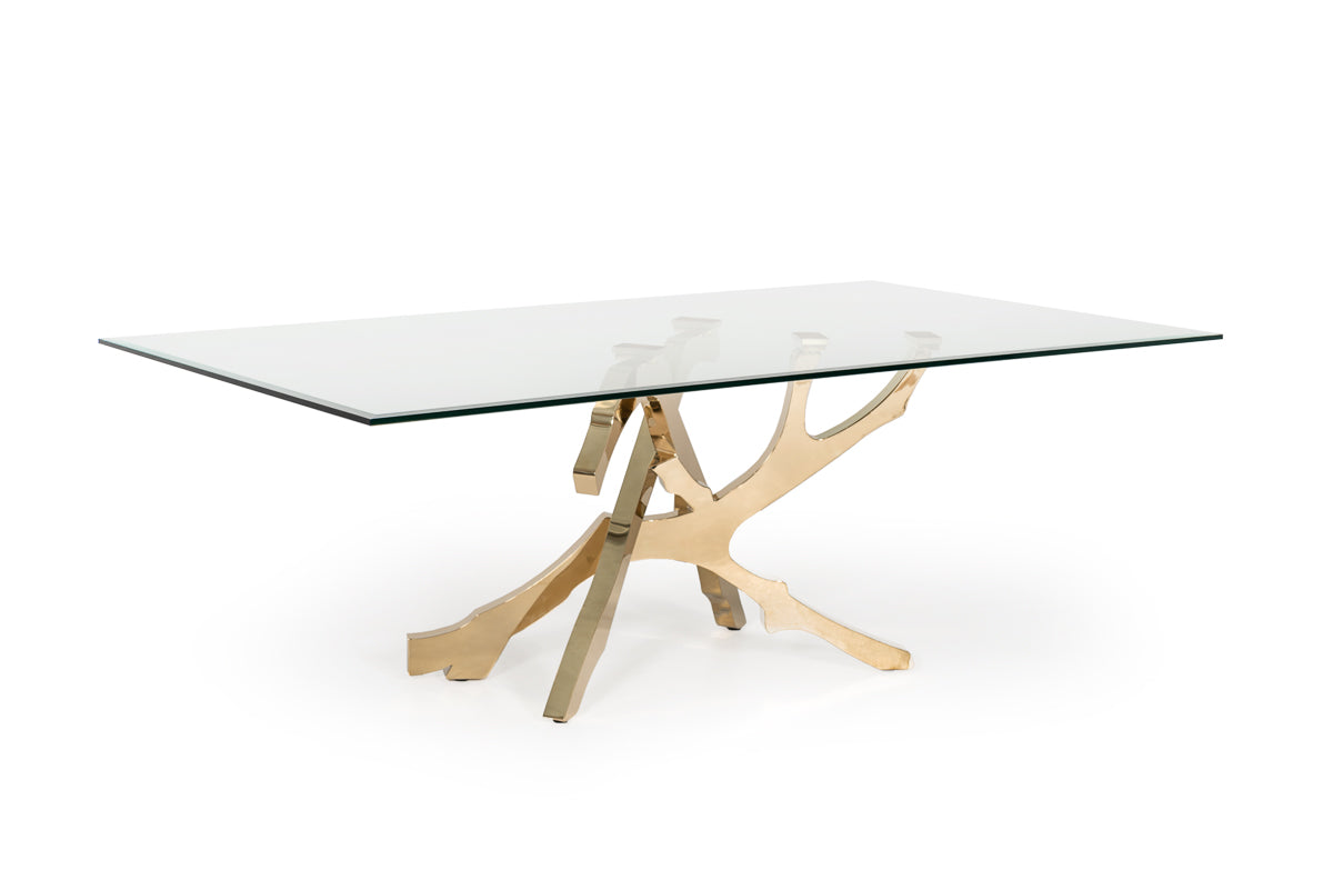 Legend Modern Glass & Gold Dining Table by VIG Furniture - View 8