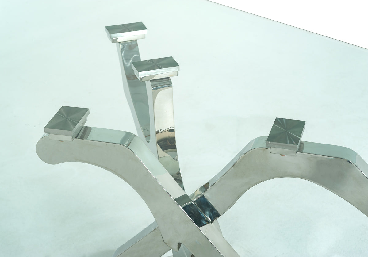 Legend Modern Glass & Stainless Steel Dining Table by VIG Furniture - View 4