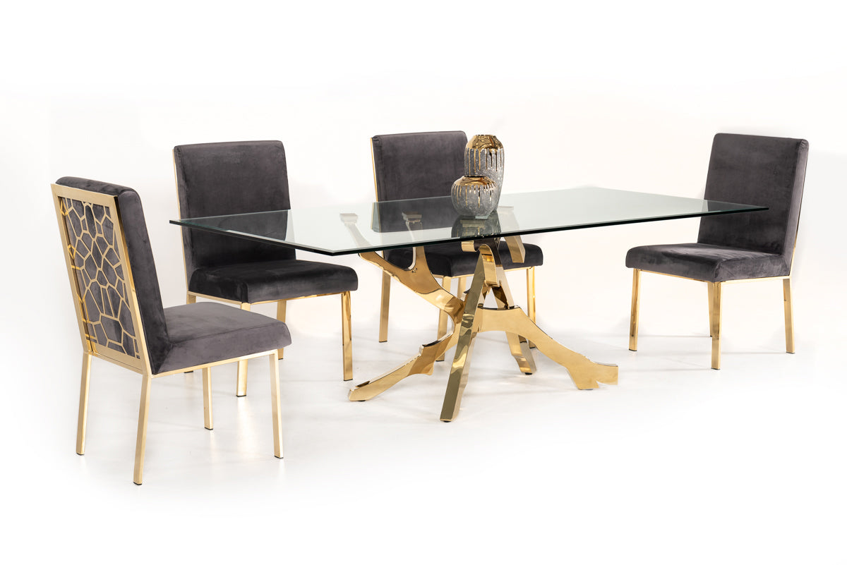 Legend Modern Glass & Gold Dining Table by VIG Furniture - View 13