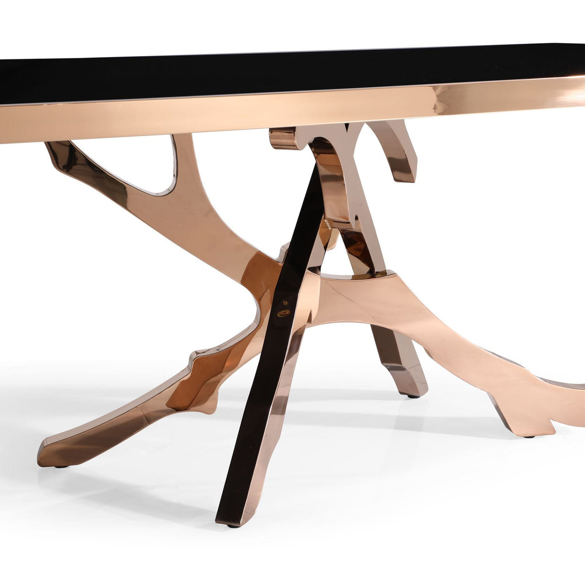 Legend - Modern Black Glass & Rosegold Dining Table by VIG Furniture - View 12