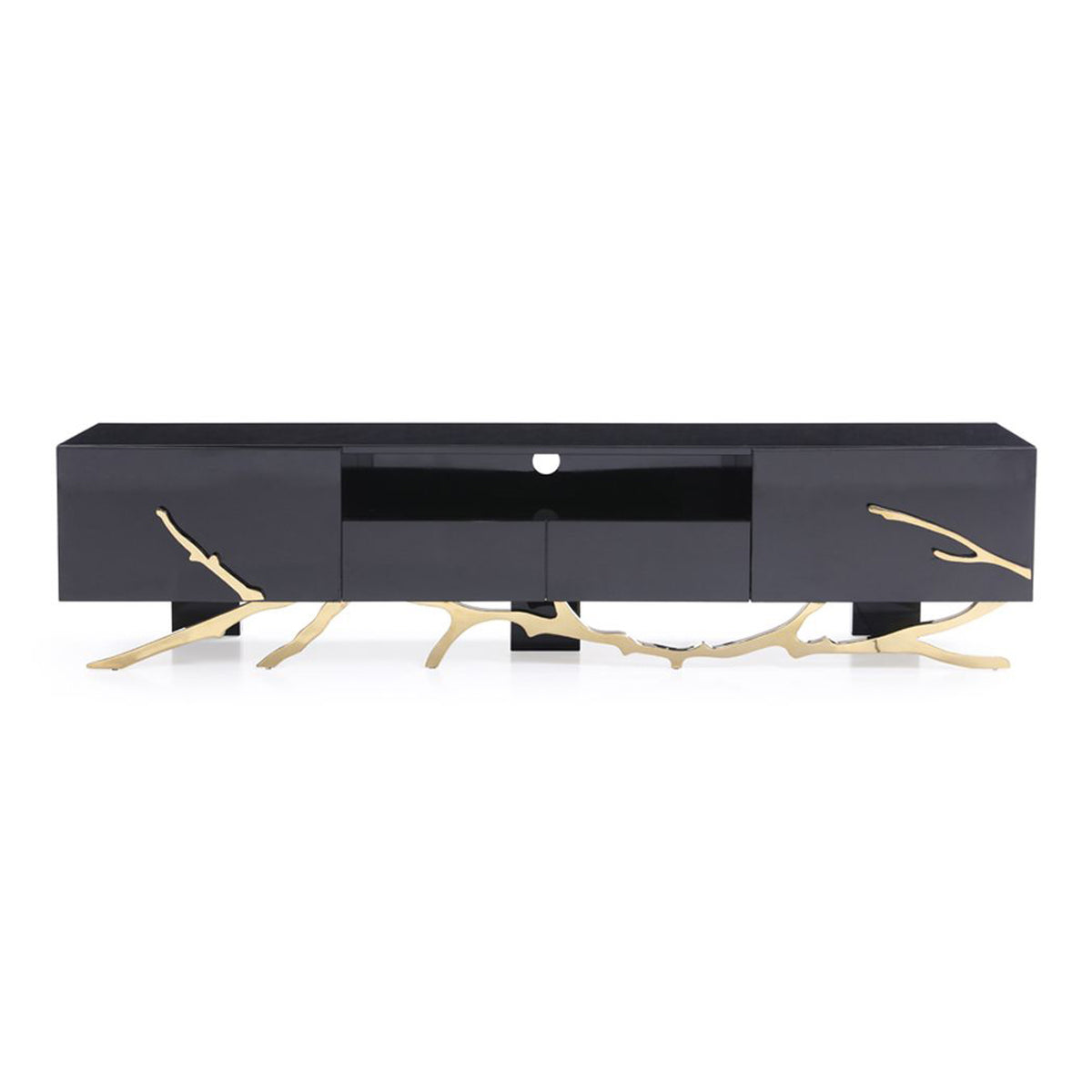 Legend Modern Black & Champagne Gold 87" TV Stand by VIG Furniture - View 1