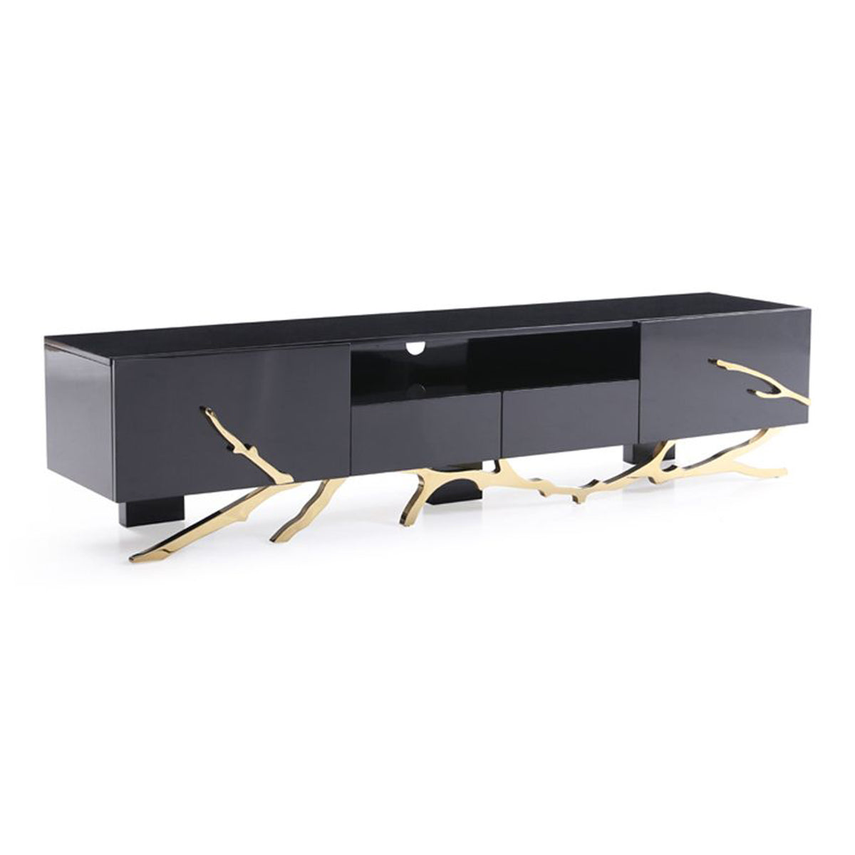 Legend Modern Black & Champagne Gold 87" TV Stand by VIG Furniture - View 6