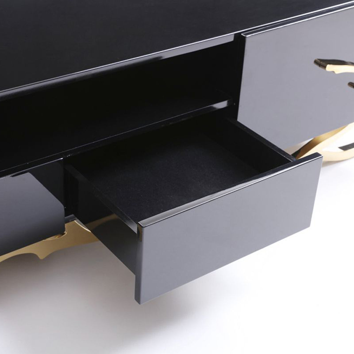Legend Modern Black & Champagne Gold 87" TV Stand by VIG Furniture - View 8
