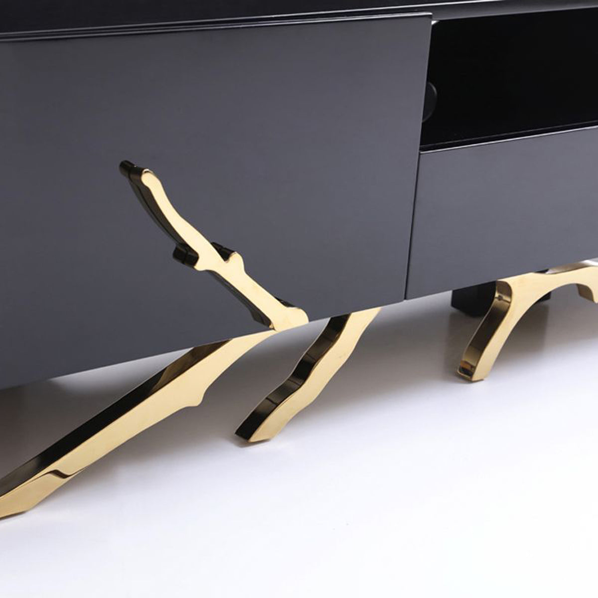 Legend Modern Black & Champagne Gold 87" TV Stand by VIG Furniture - View 9