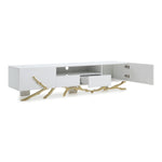 Legend - 87"-Wide Modern White Gold TV Stand by VIG Furniture - View 7
