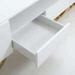 Legend - 87"-Wide Modern White Gold TV Stand by VIG Furniture - View 9