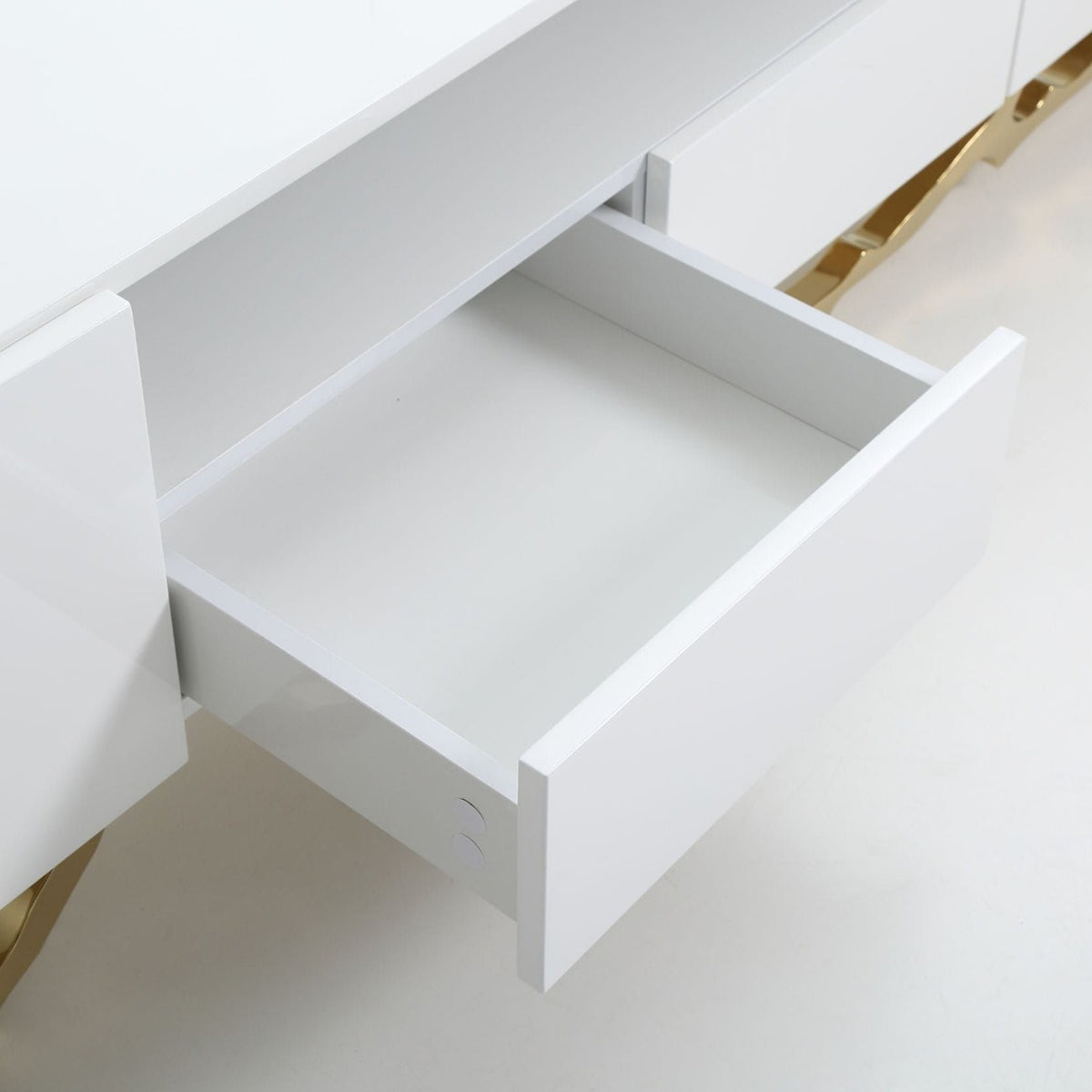 Legend - 87"-Wide Modern White Gold TV Stand by VIG Furniture - View 9