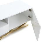Legend - 87"-Wide Modern White Gold TV Stand by VIG Furniture - View 10
