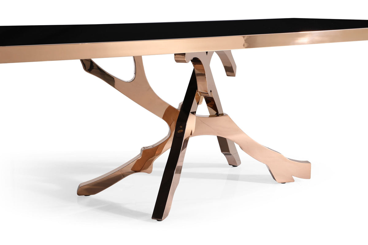 Legend - Modern Black Glass & Rosegold Dining Table by VIG Furniture - View 5