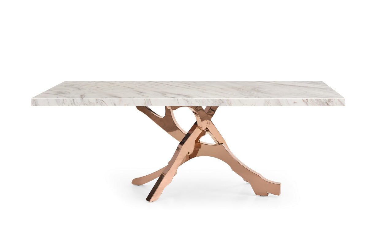Legend - Modern White Marble & Rosegold Dining Table by VIG Furniture - View 5