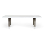 Lenny- Modern White High Gloss & Stainless Steel Gun Metal Dining Table by VIG Furniture - View 1