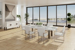 Lenny- Modern White High Gloss & Stainless Steel Gun Metal Dining Table by VIG Furniture - View 6