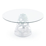 Lilly - Modern 12mm Round Glass + White Dining Table by VIG Furniture - View 9