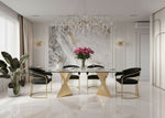Buquet - Glam Glass + Champagne Gold Rectangular Dining Table by VIG Furniture - View 2