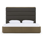 Eastern King Lois - Modern Grey Leather & Beige Shagreen Bed by VIG Furniture - View 1