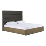 Eastern King Lois - Modern Grey Leather & Beige Shagreen Bed by VIG Furniture - View 2