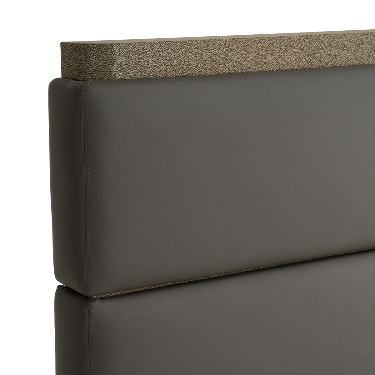 Eastern King Lois - Modern Grey Leather & Beige Shagreen Bed by VIG Furniture - View 4