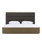 Lois - Modern Grey Leather & Beige Shagreen Bed by VIG Furniture - View 1