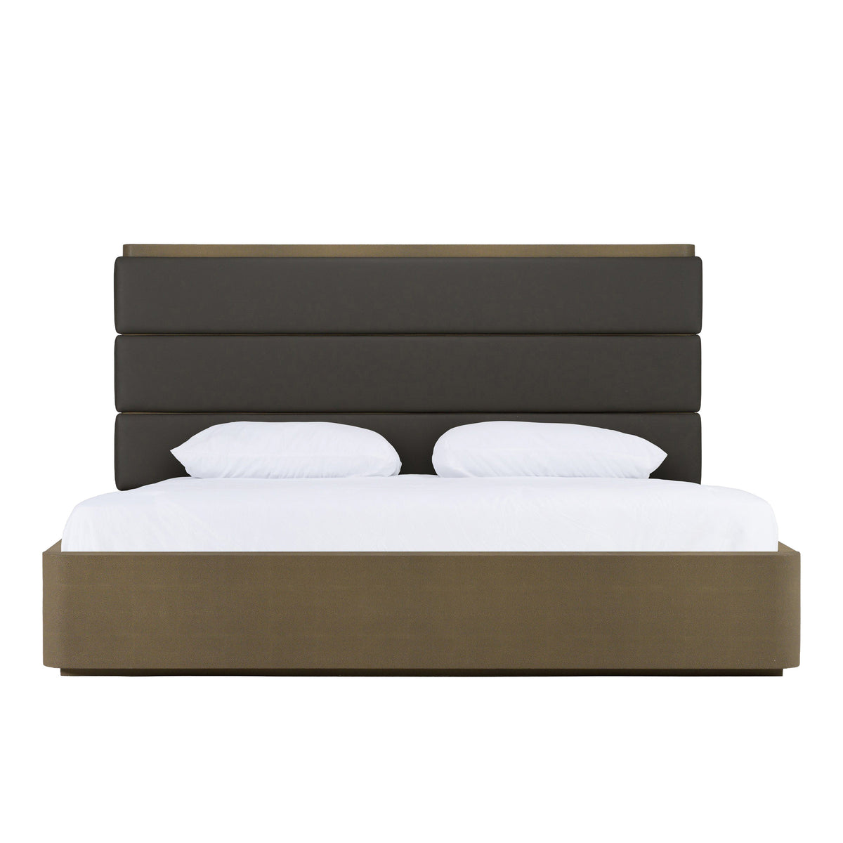 Lois - Modern Grey Leather & Beige Shagreen Bed by VIG Furniture - View 1