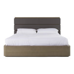 Lois - Modern Grey Leather & Beige Shagreen Bed by VIG Furniture - View 9