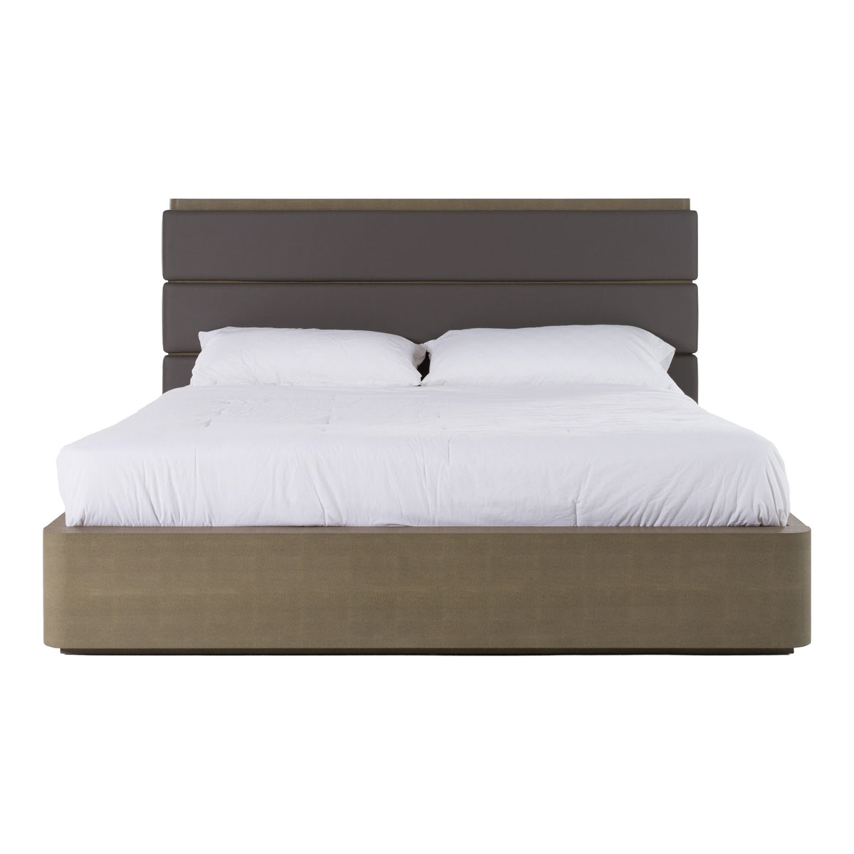 Lois - Modern Grey Leather & Beige Shagreen Bed by VIG Furniture - View 9