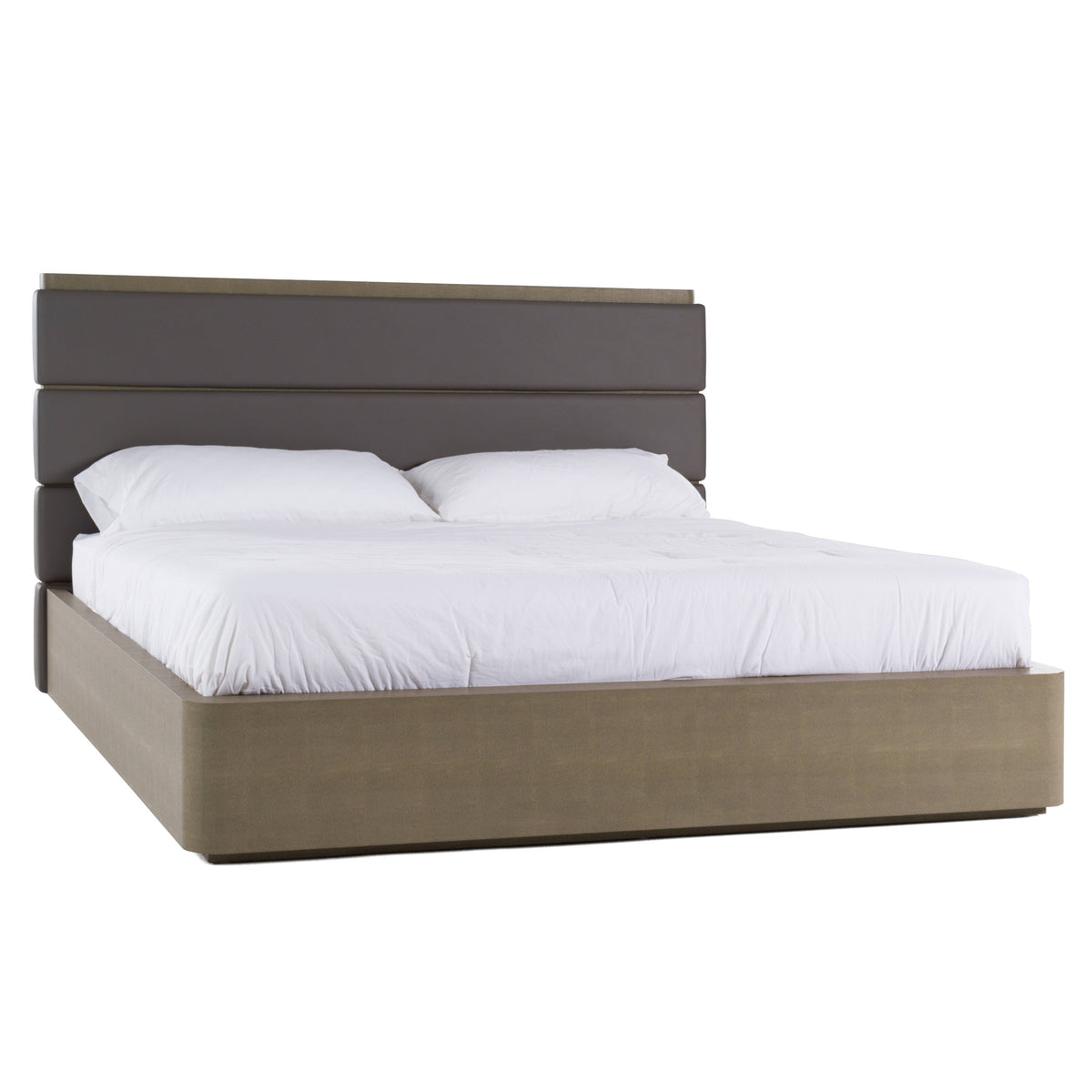 Lois - Modern Grey Leather & Beige Shagreen Bed by VIG Furniture - View 5